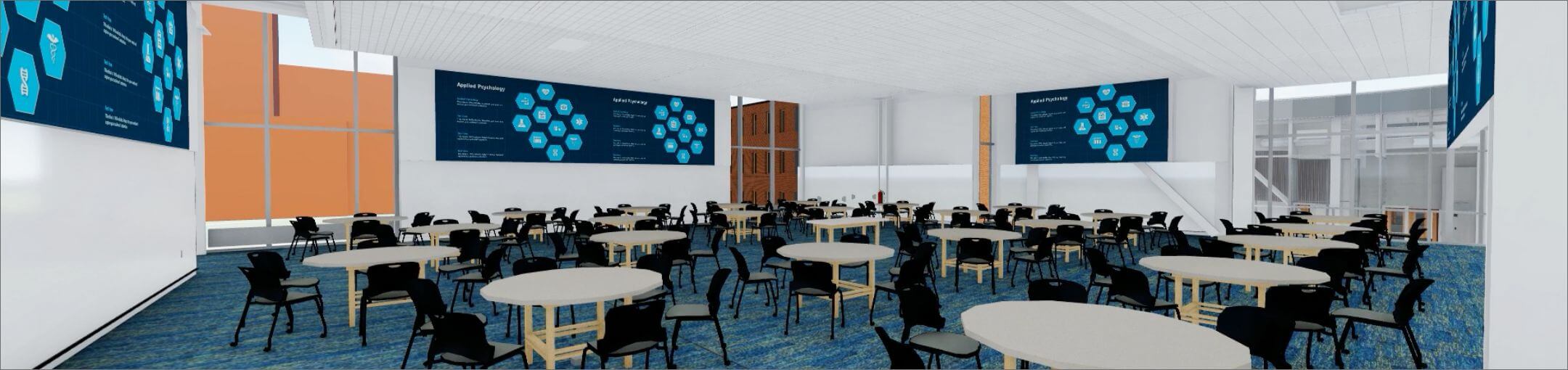 A rendering of the interior of a classroom in The SHED at R I T.