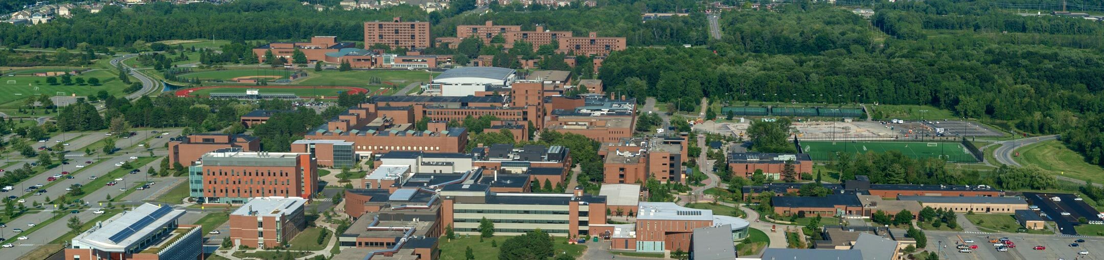 Aerial photo of the Rochester main campus