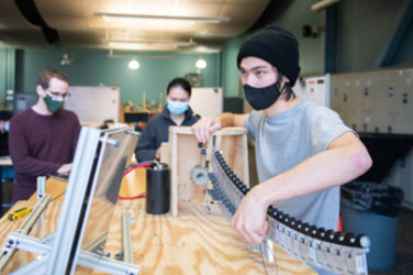 Students working on a design project