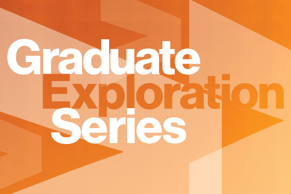 "Graduate Exploration Series" on an orange geometric background