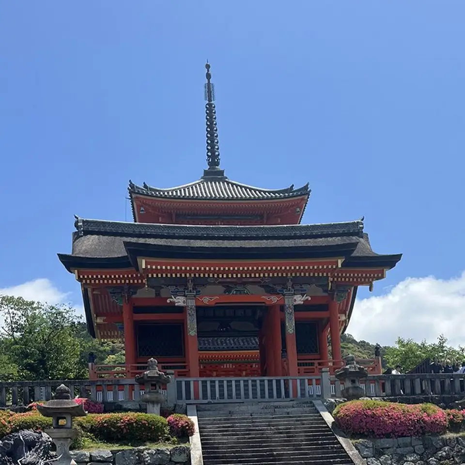 A Japanese pagoda.