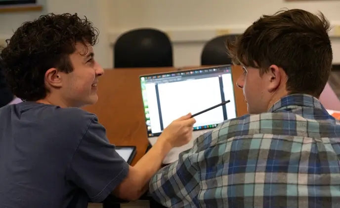 Two students at a math tutoring session.