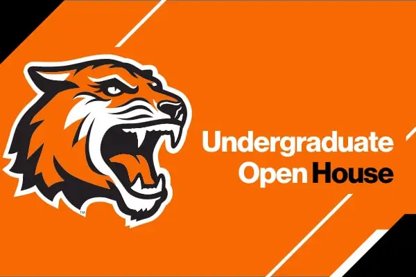 The RIT Roaring Tiger logo next to text that reads Undergraduate Open House.