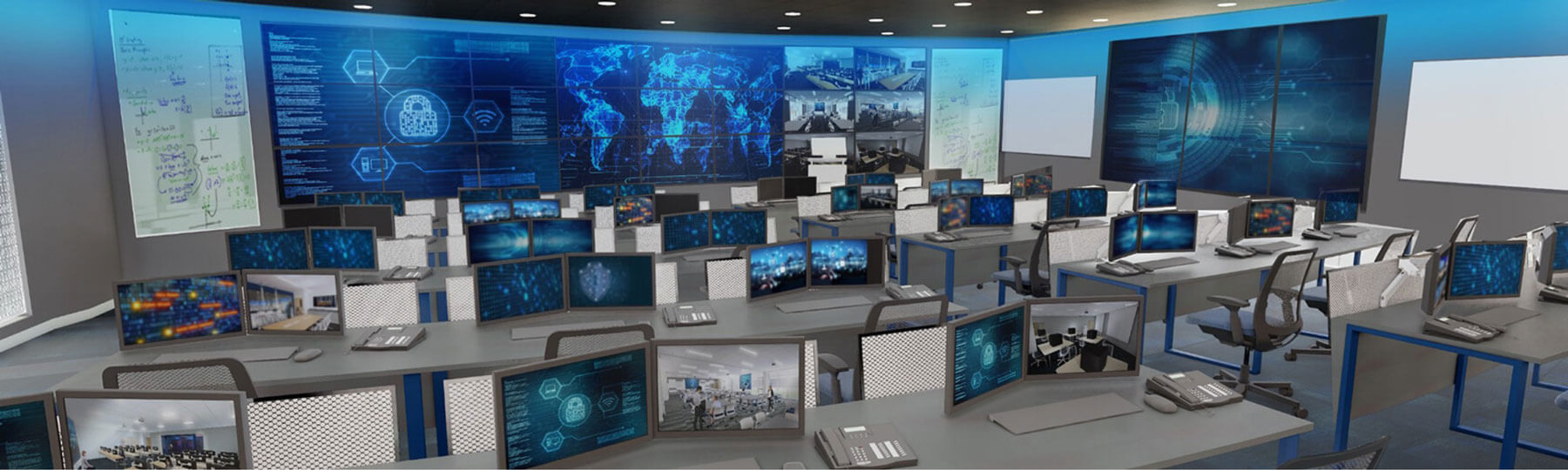 The Cyber Training Center on the first floor of the Global Cybersecurity Institute at R I T.