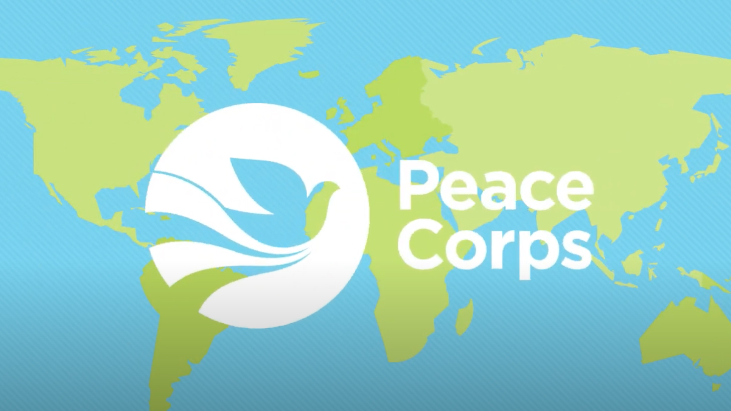 a vector image of a world map with the peace corps logo and the words peace corps
