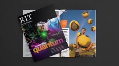 the university magazine cover with the title manifesting quantum