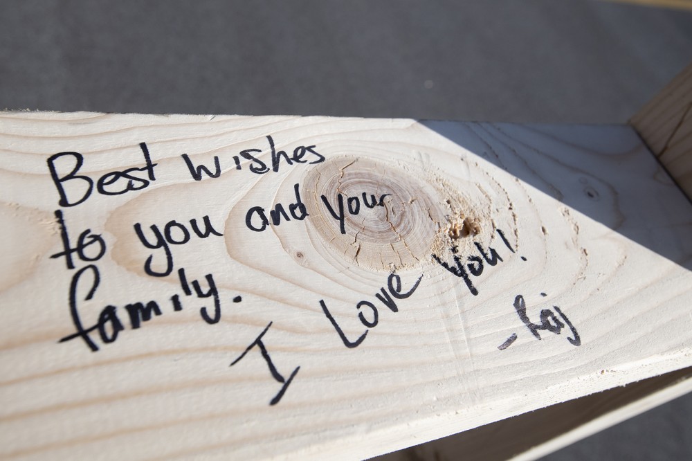 a board with a message