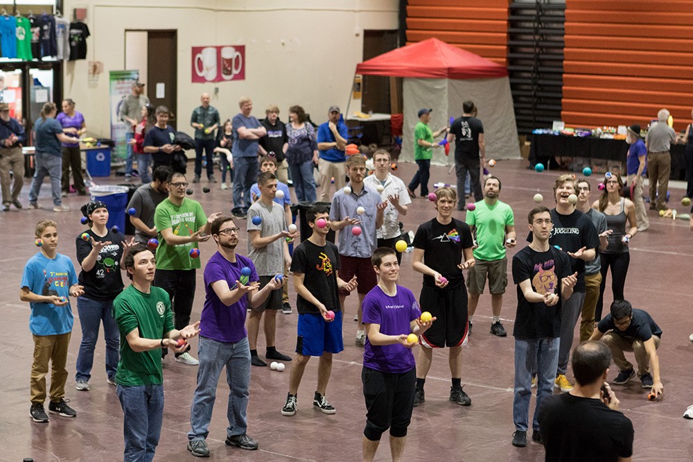 <p>The 42nd Annual RIT Juggle-In featured free shows and workshops for jugglers of all skills and ages. More than 500 people attended the three-day event.</p>
