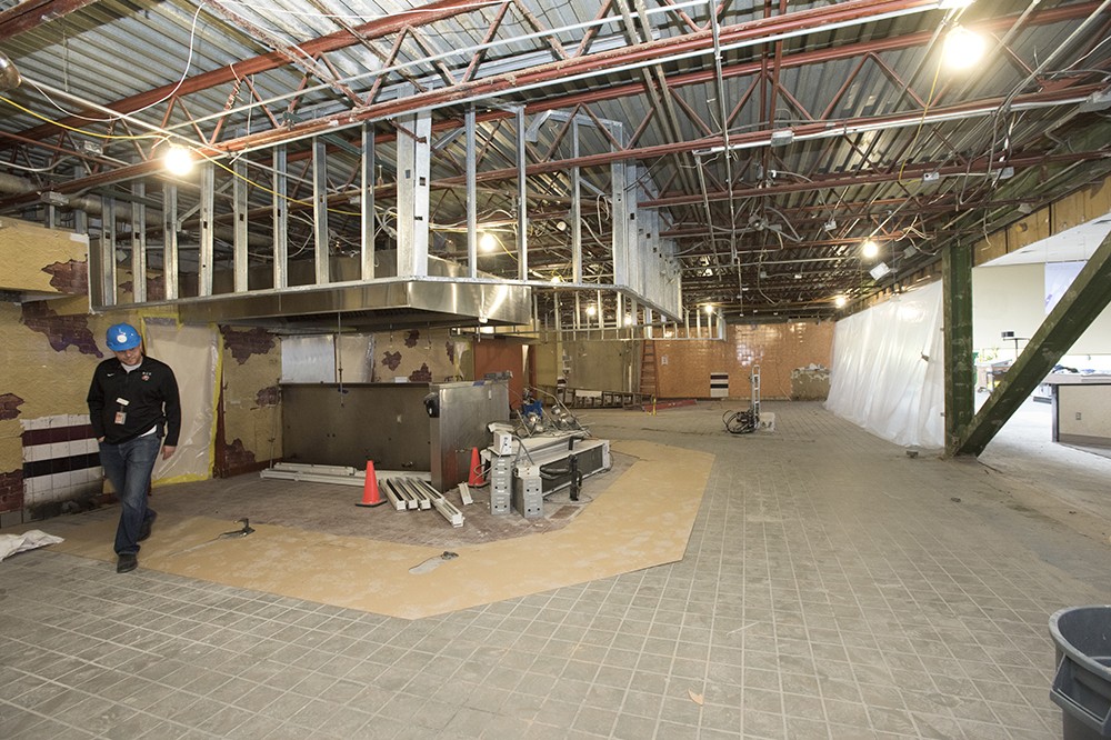<p>Gracie's, RIT's largest dining area, is undergoing a renovation of the kitchen and serving areas this summer. An open layout is being created and a new stone pizza oven and a pasta action station will be added to the upgraded food bars.</p>
