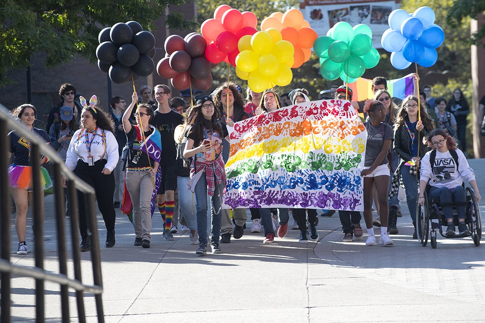 Parade of students.