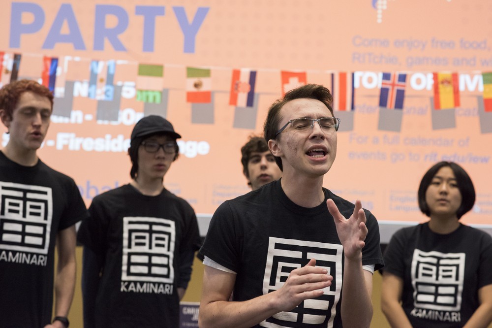 a cappella group singing