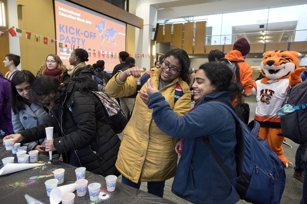 students having fun at a party