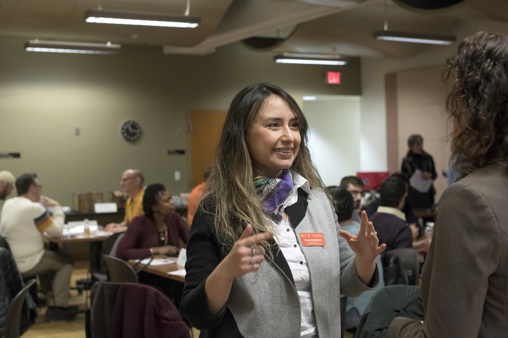 woman talking to another