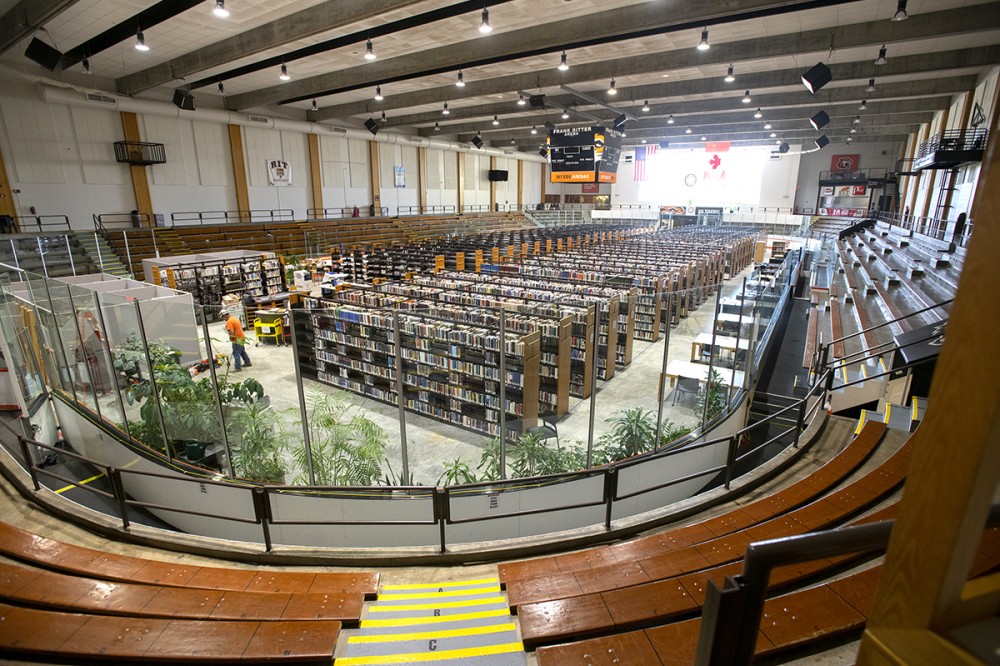 <p>RIT Libraries&nbsp;is in the process of&nbsp;moving to&nbsp;the&nbsp;Frank Ritter Ice Arena as work on&nbsp;the&nbsp;Student Hall for Exploration and Development, or the SHED, progresses.&nbsp;</p>
