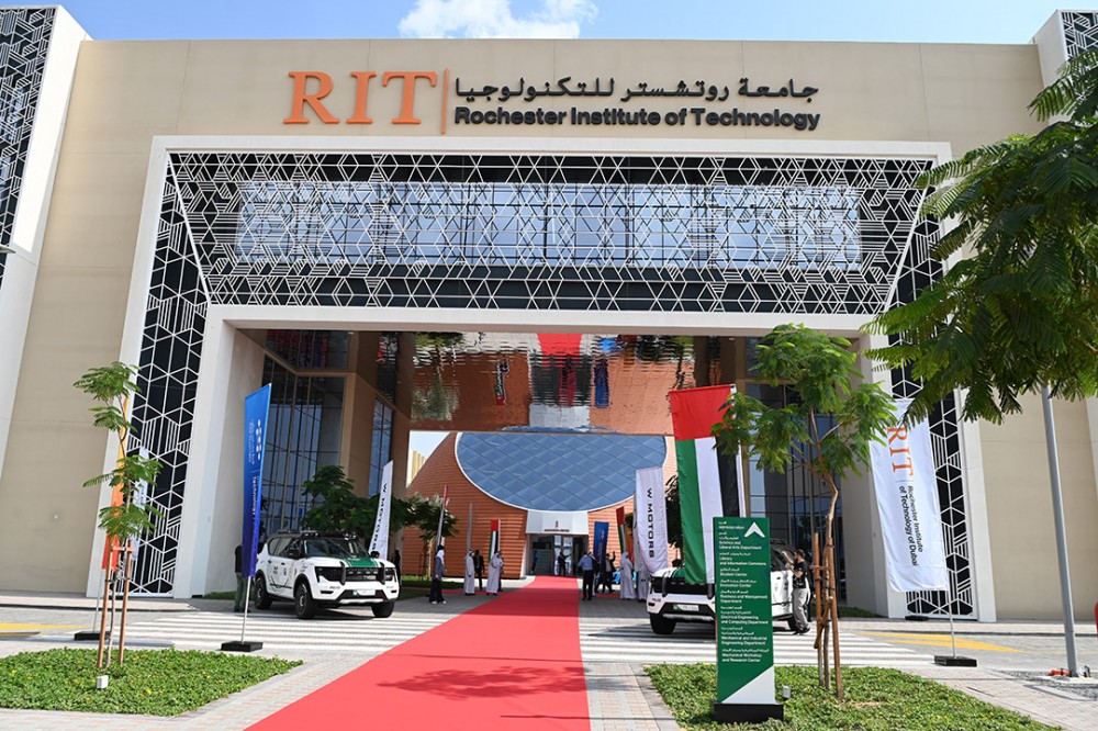 <p>Officials including Sheikh Hamdan bin Mohammed bin Rashid Al Maktoum, Crown Prince of Dubai and Chairman of The Executive Council of Dubai; RIT President David Munson; RIT Senior Vice President for Finance and Administration James Watters; and RIT Dubai President Yousef al Assaf toured RIT Dubai’s state-of-the-art new campus during a grand opening ceremony on Nov. 28. The campus includes a wide range of spaces designed to facilitate instruction, learning communities, research and innovation laboratories for experiential learning, collaborative meeting and events areas, and more.</p>
