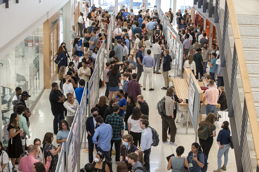 The Undergraduate Research Symposium, RIT’s annual showcase of innovative projects, took place July 28 with more than 200 students participating. The event featured some of the best in undergraduate research ideas and solutions.
<br><p>Photo by Elizabeth Lamark</p>