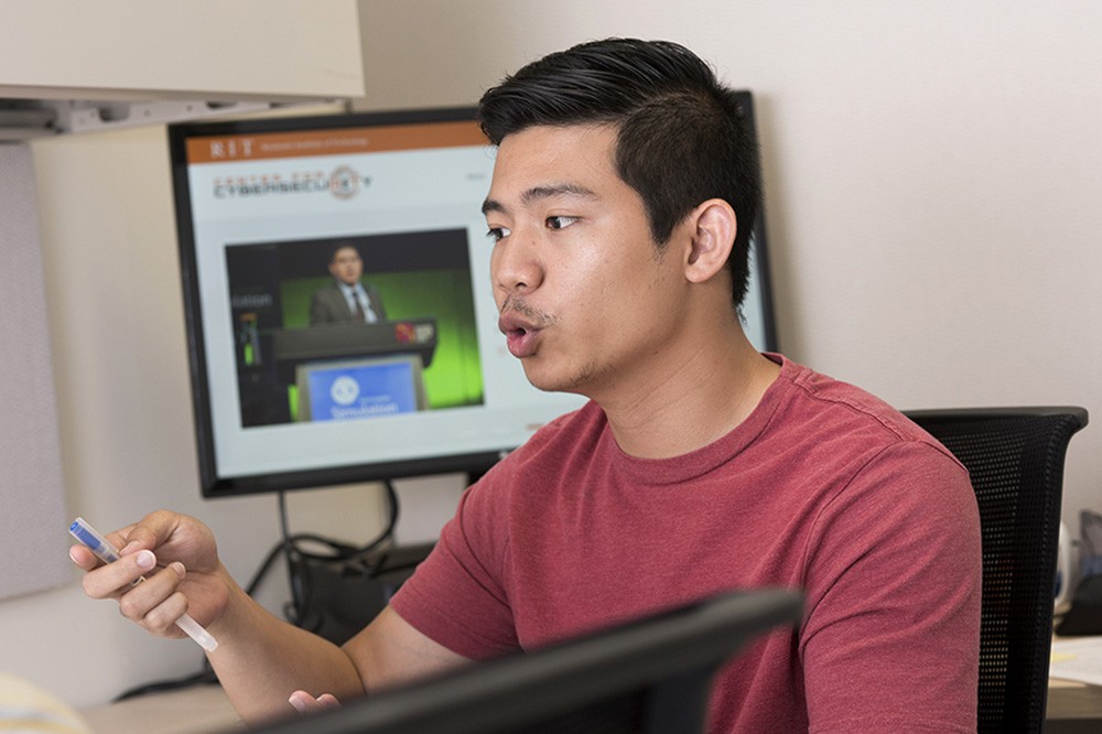 Sovantharith Seng, a computing and information sciences Ph.D. student from Cambodia, is beginning research into the social engineering attack known as phishing. He is conducting a study with a simulated Facebook interface to understand and detect phishing with social media companies.