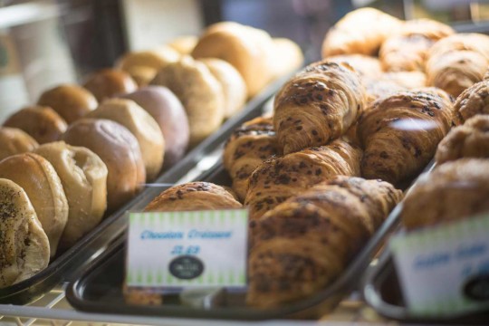 Assorted pastries and bagels