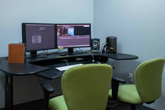 Dual monitor editing station