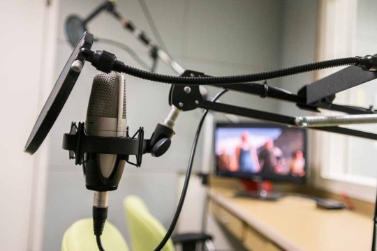 Microphone in a studio.