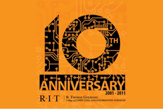 Logo for the RIT's College of Computing and information sciences 10th Anniversary 