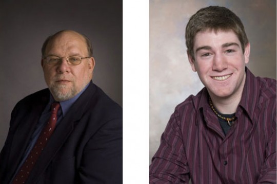 Two pictures of people posing