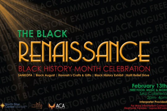 Logo for "The Black Renaissance: Black History Month celebration"