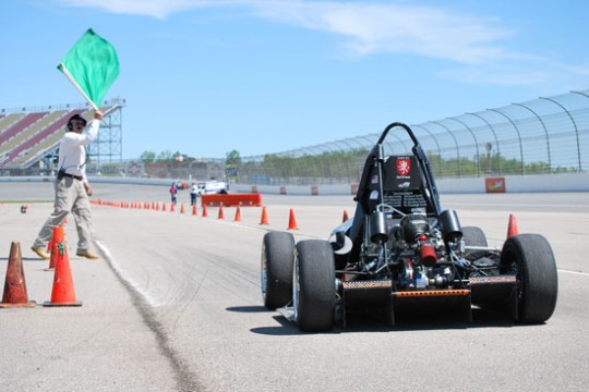 Formula car on track