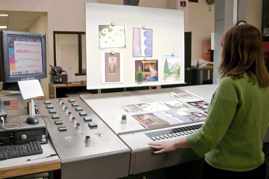 Person using machine