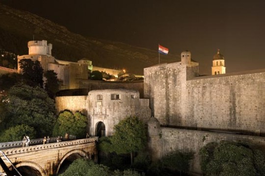 Castle in Croatia at night