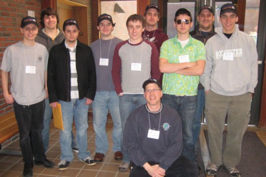 Students posing for camera