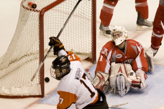 RIT Hockey player in game