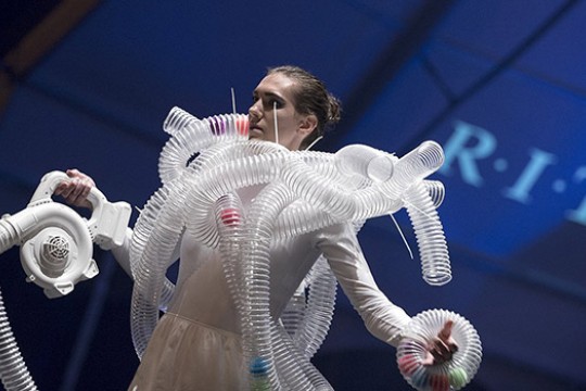 Amanda White walking down runway