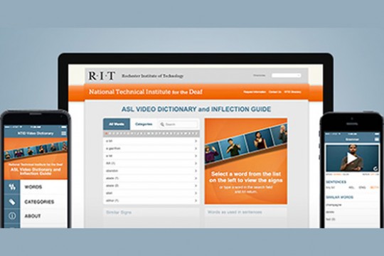 Logo for the "ASL Video Dictionary and Inflection Guide"