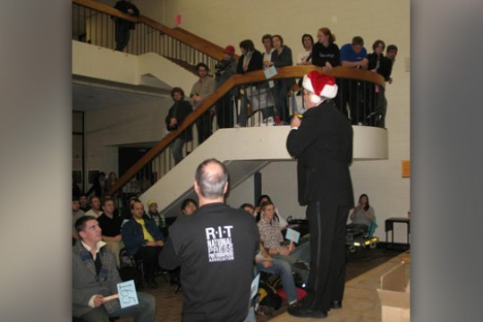 People presenting stage