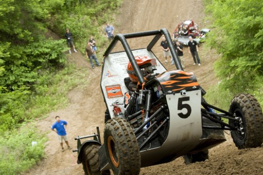 Vehicle driving on course