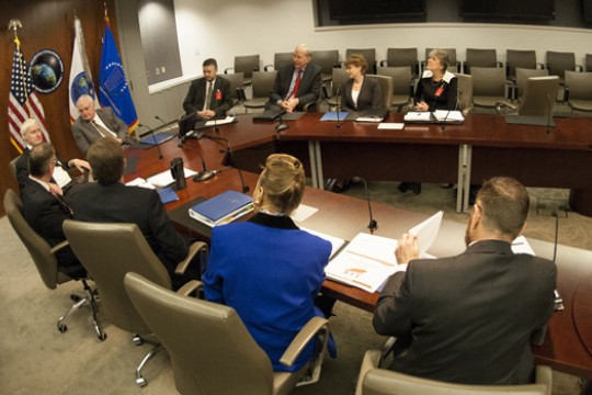 People talking around table 