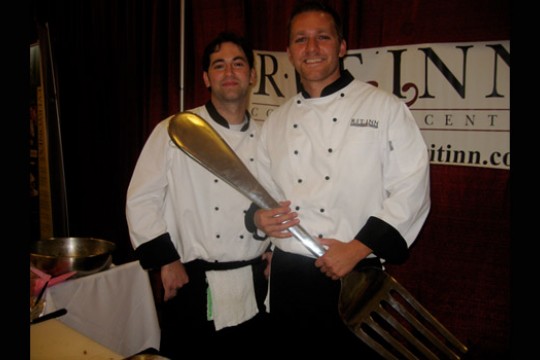 People posing for camera