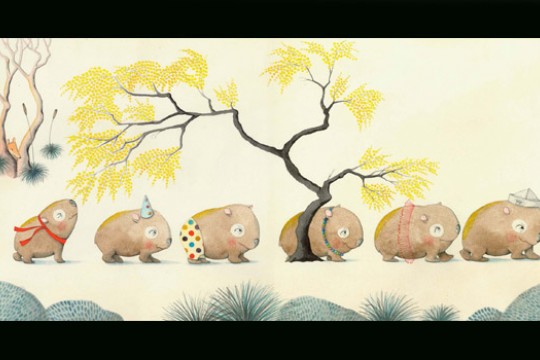 Cartoon of animals walking 