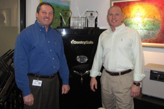 People posing for camera