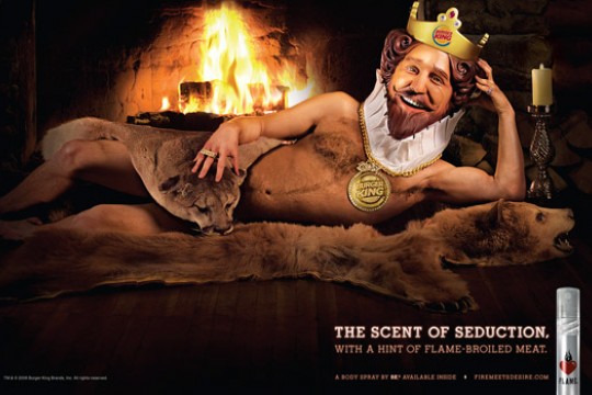 Burger King mascot posing for Camera