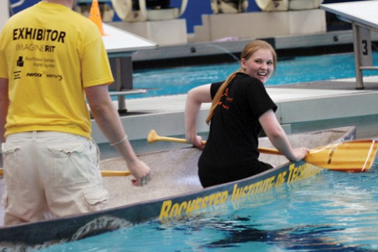 People sitting in canoe