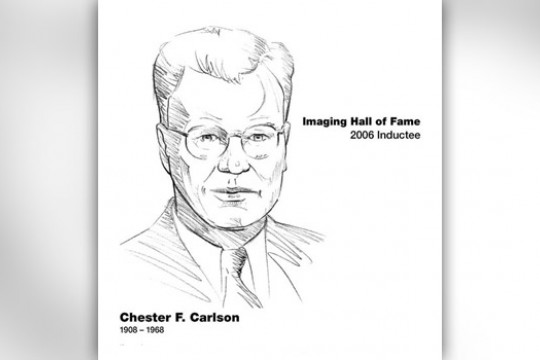 Cartoon image of Chester F. Carlson