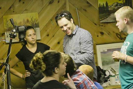 People gathered in cabin