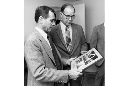 People looking at picture