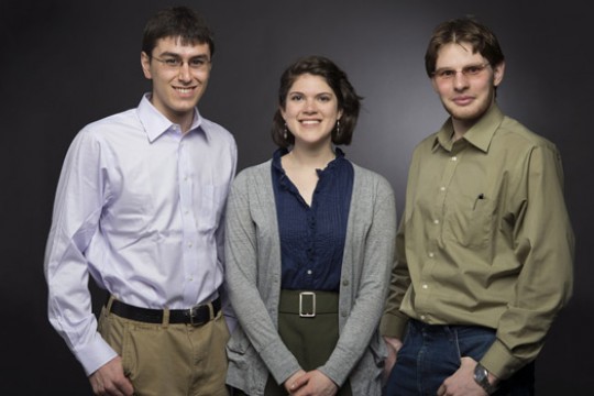 People posing for camera