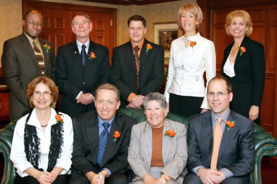 People gathered around couch