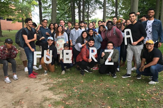 People in club gathered for picture 