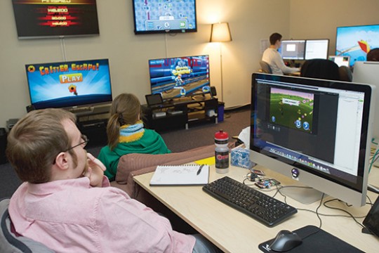 People working in computer lab