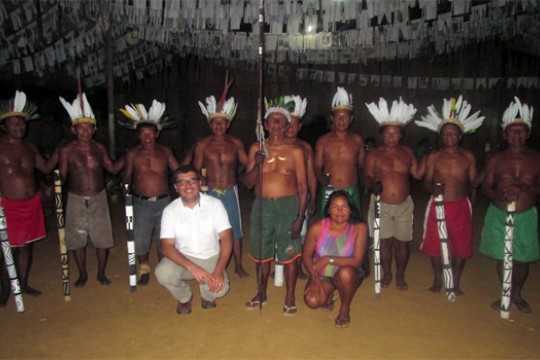 Professor and others gathered at event